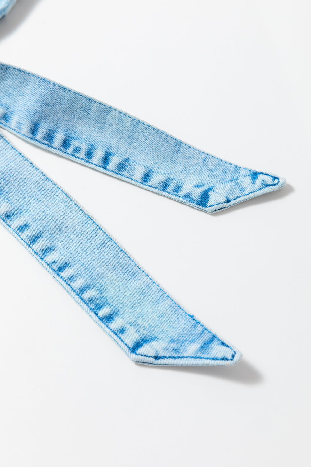 Beau Blue Spaghetti Carrier Denim-Romper met riem