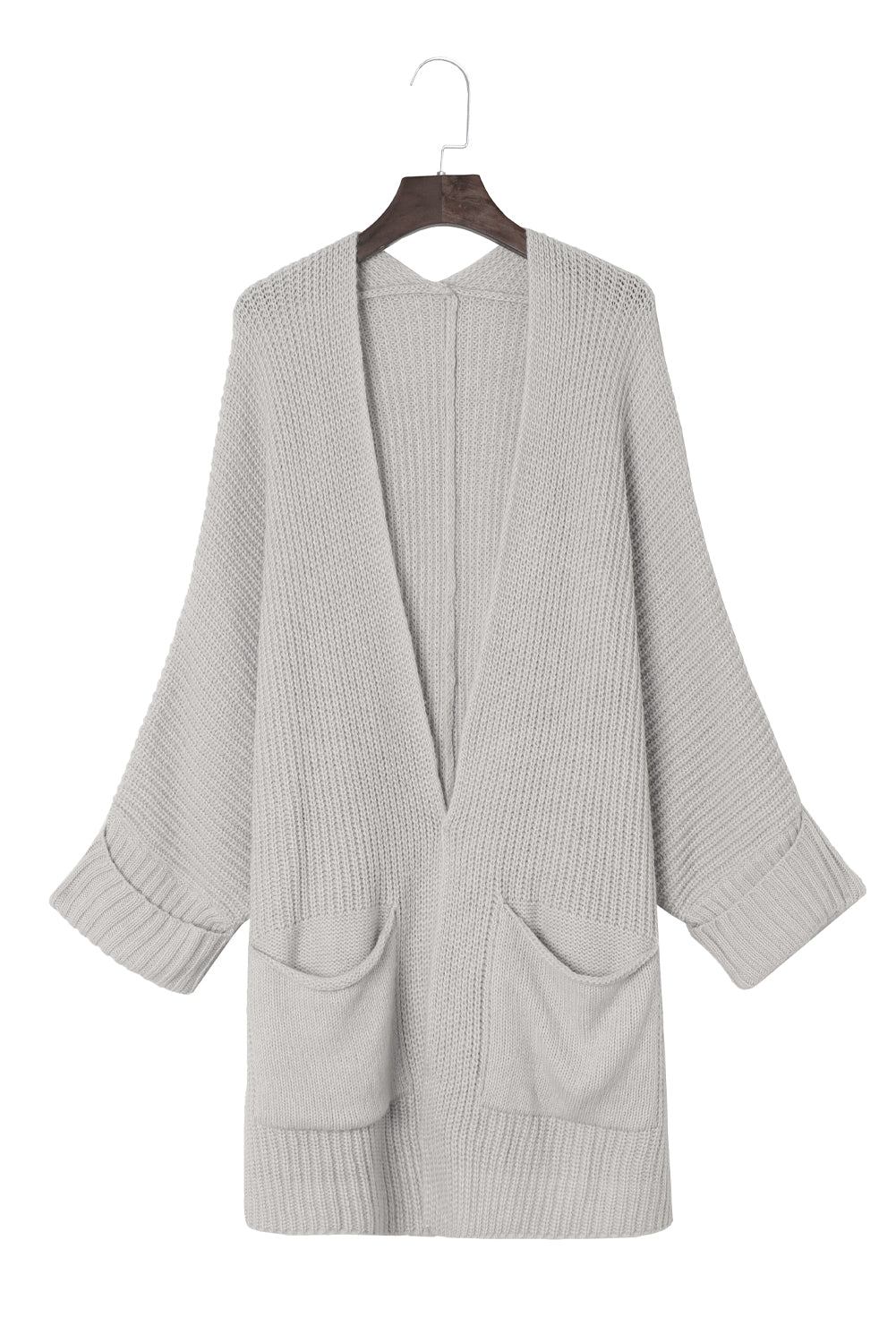 Grijze oversized trui met geconverteerde mouwen Cardigan