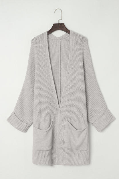 Grijze oversized trui met geconverteerde mouwen Cardigan