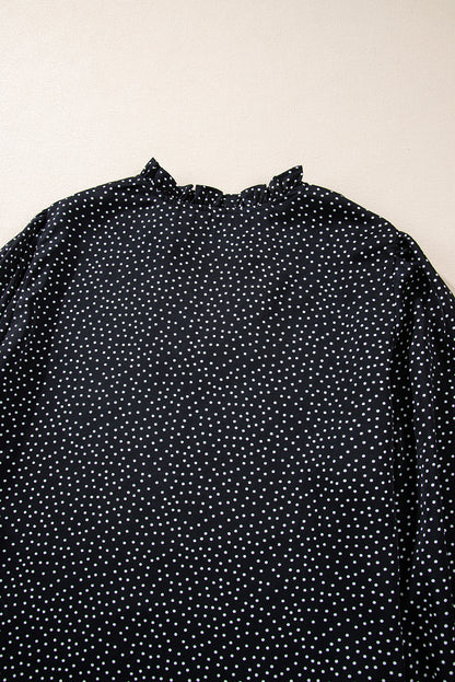 Schwarze plus size leopard print notch v neck bluse