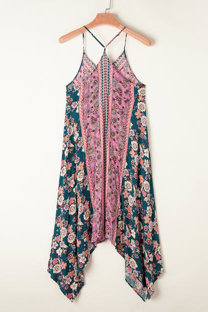 Rosa Boheme Floral Patchwork Print Long Summer Dress