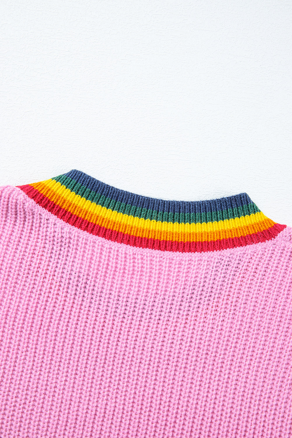 Bonbon merry & bright colorful stripes trim pullover