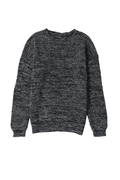 Schwarzer glitzernder langarm-tunika-pullover