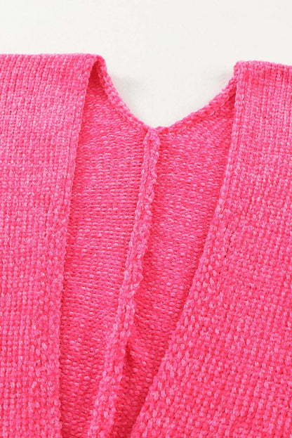 Rose knöpfe front pocketed pullover cardigan