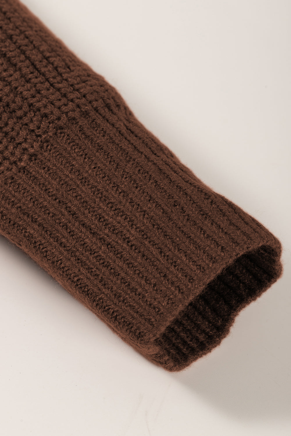 Brown chunky knit reverskragen knopfleiste cardigan