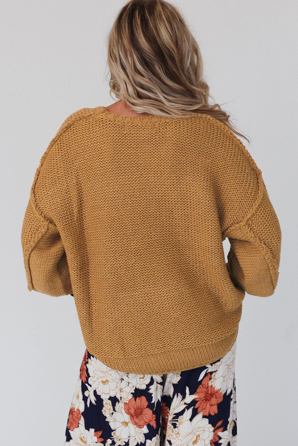 Brauner slouchy textured knit loose pullover