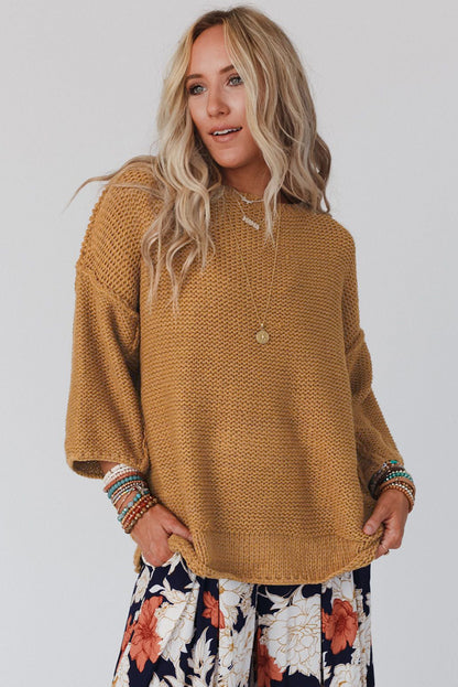 Brauner slouchy textured knit loose pullover