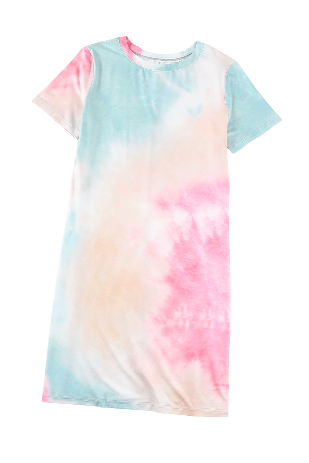 Multicolor tie dye tee-kleid mit übergroßem schlitz