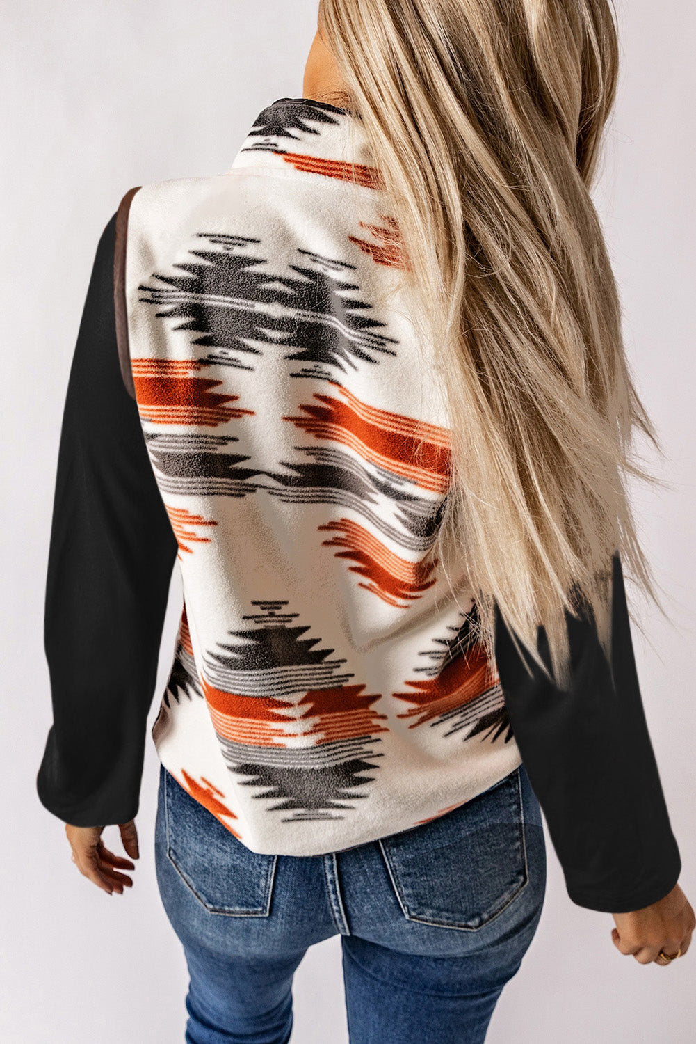 Mehrfarbige fuzzy aztec western mode weste jacke