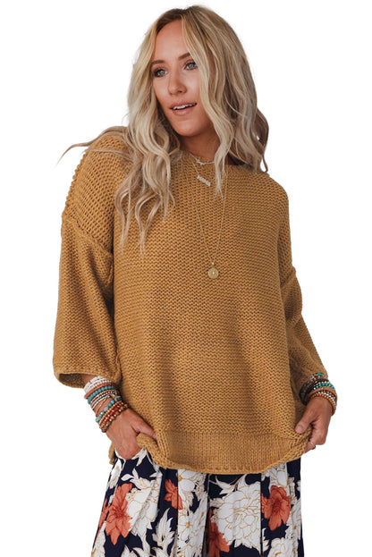 Brauner slouchy textured knit loose pullover