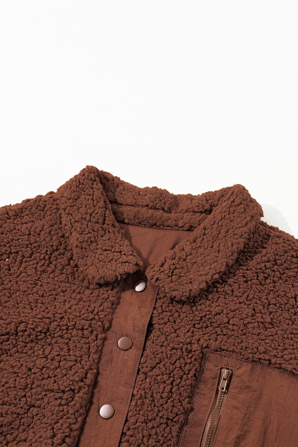 Rote lehm faux shearling teddybär jacke