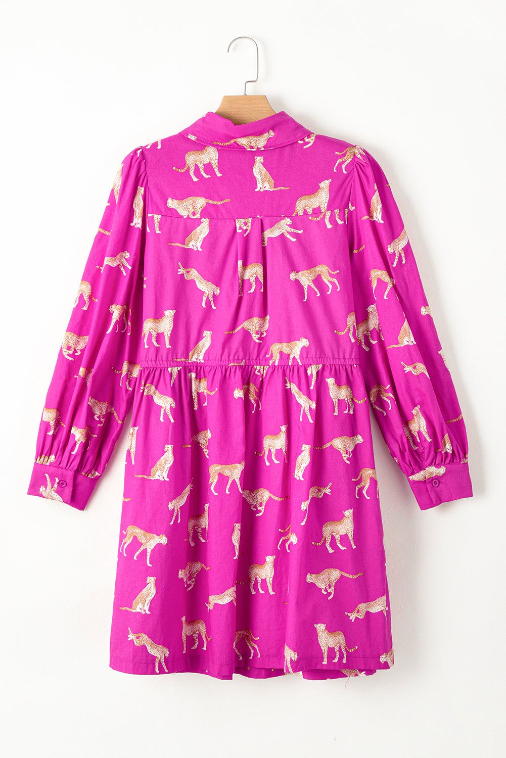 Rosa Cheetah-print tuniek shirt met een snoertrein