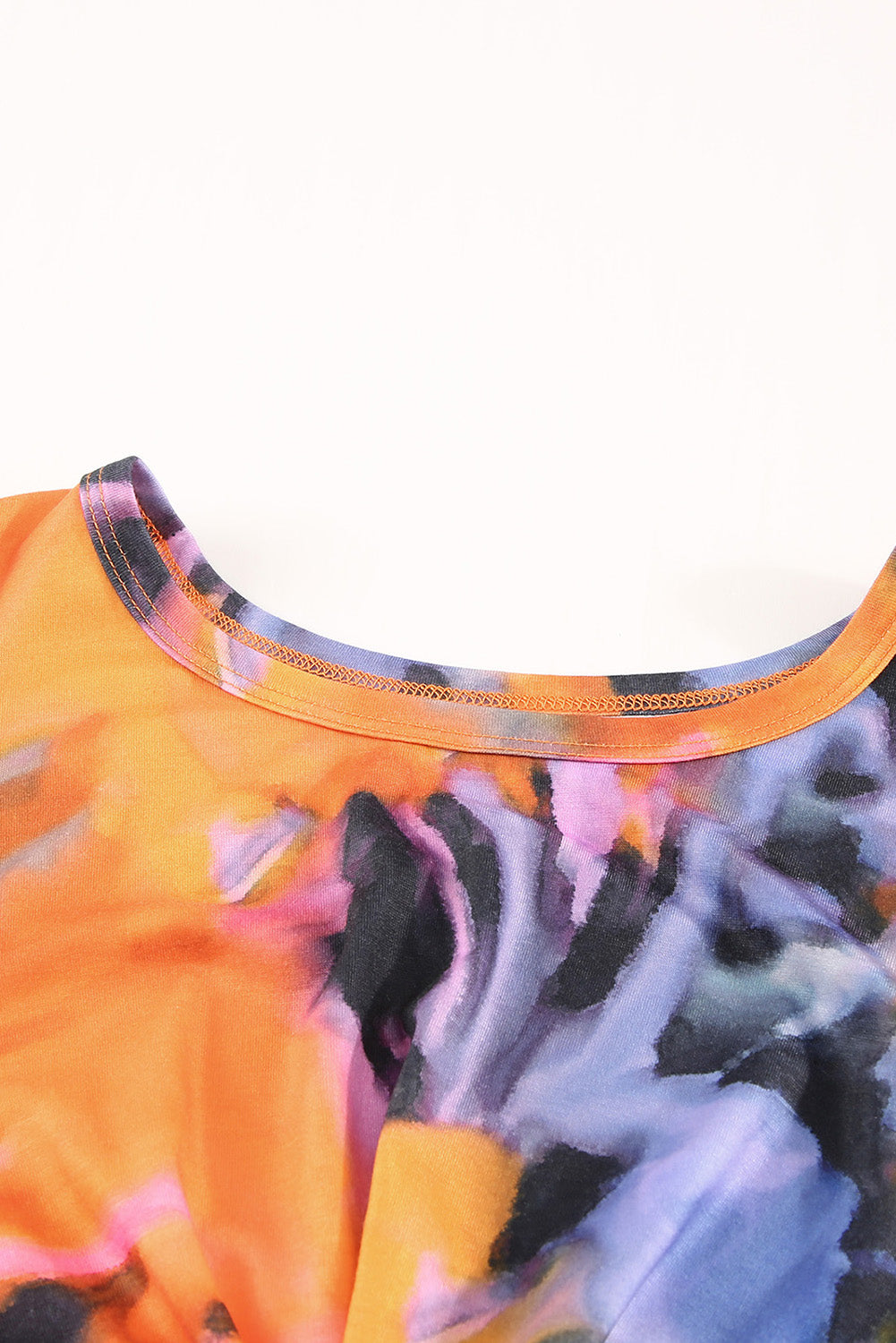 Multi-colour tie-dye print holle out Twist bodycon mini-jurk