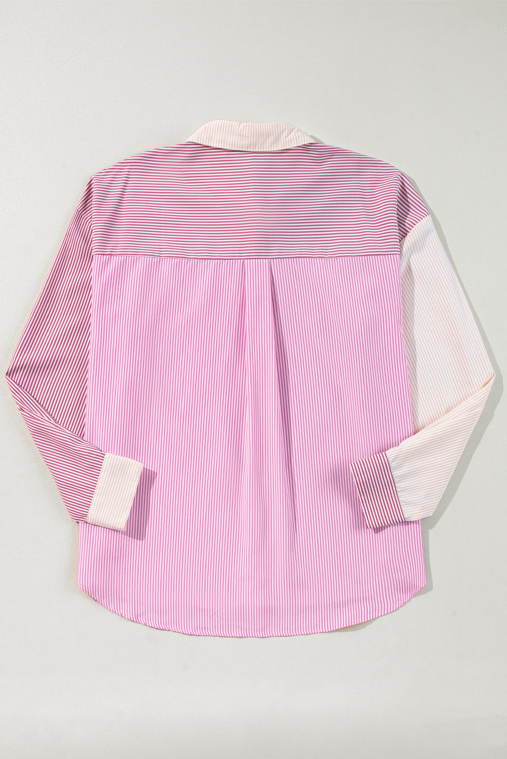 Rosa streifendruck colorblock plus size shirt