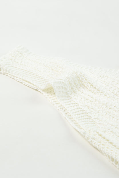 Witte holle break-breit tanktop met een v-neckline