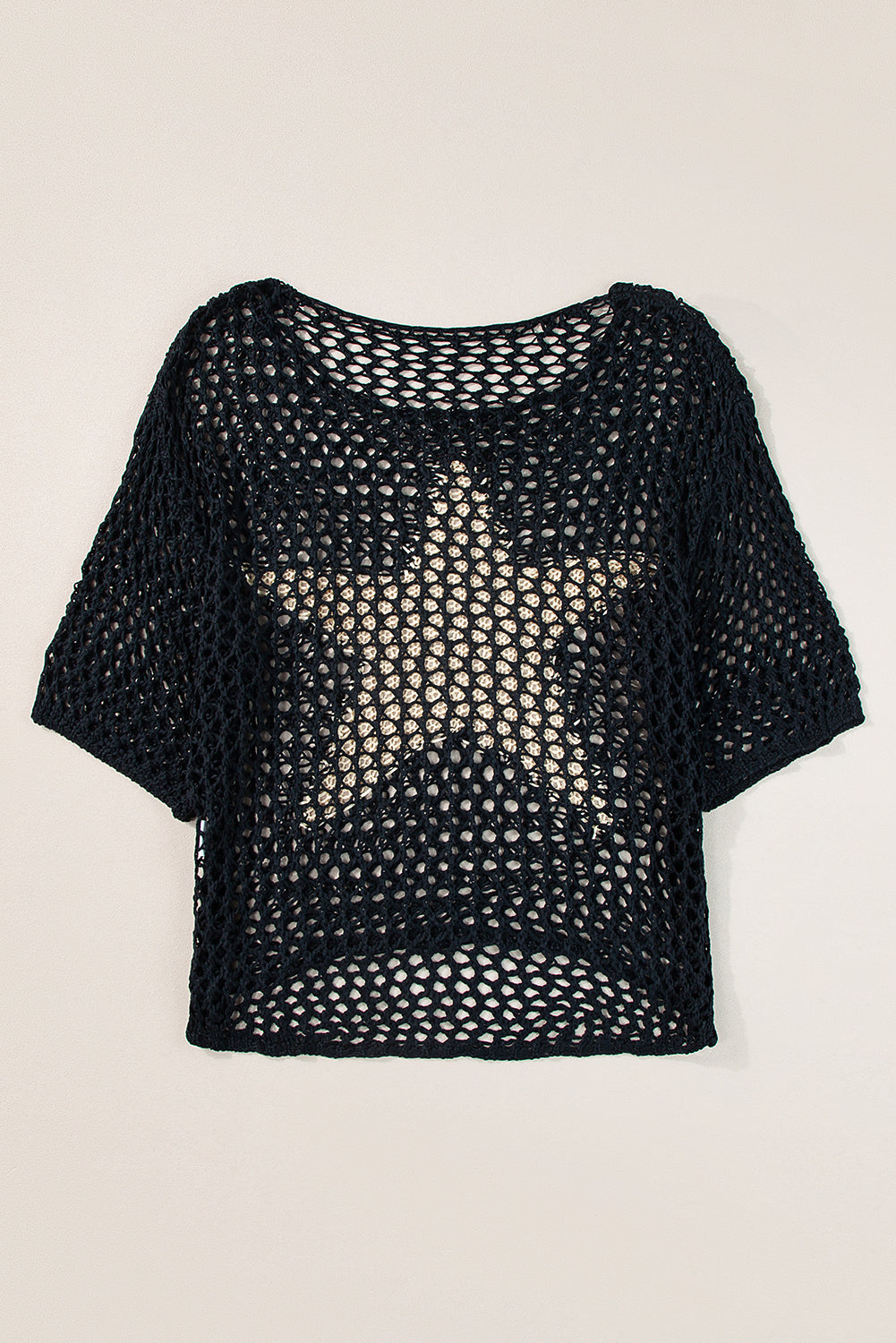 Black Star Graphic Crochet Gebreide zomertrui top