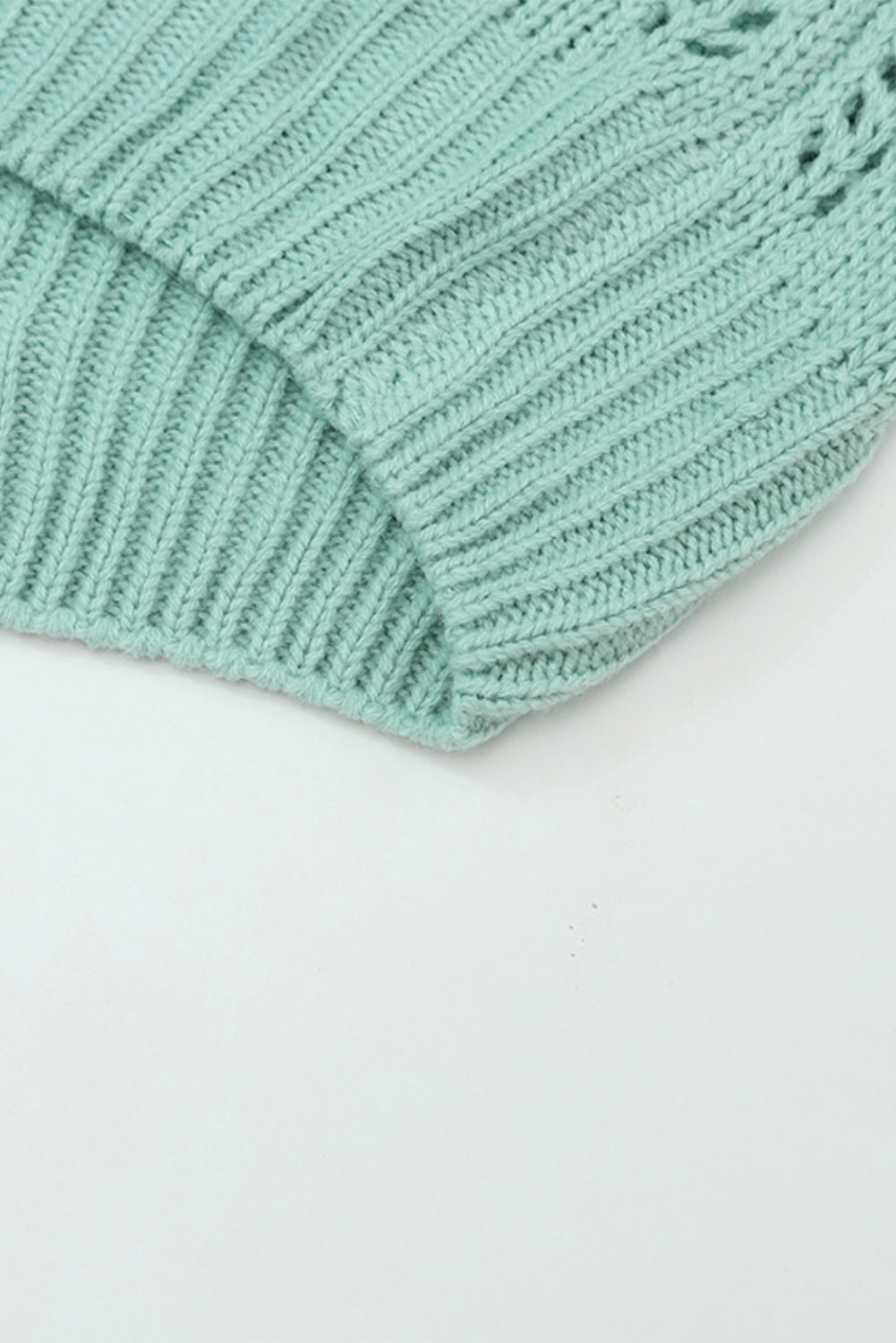 Green Pointelle Sweater gemaakt van transparant touw