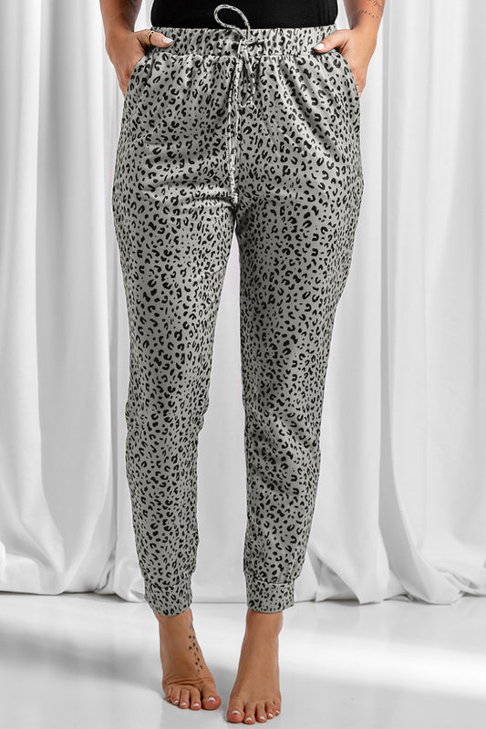 Khaki breezy leopard jogginghose