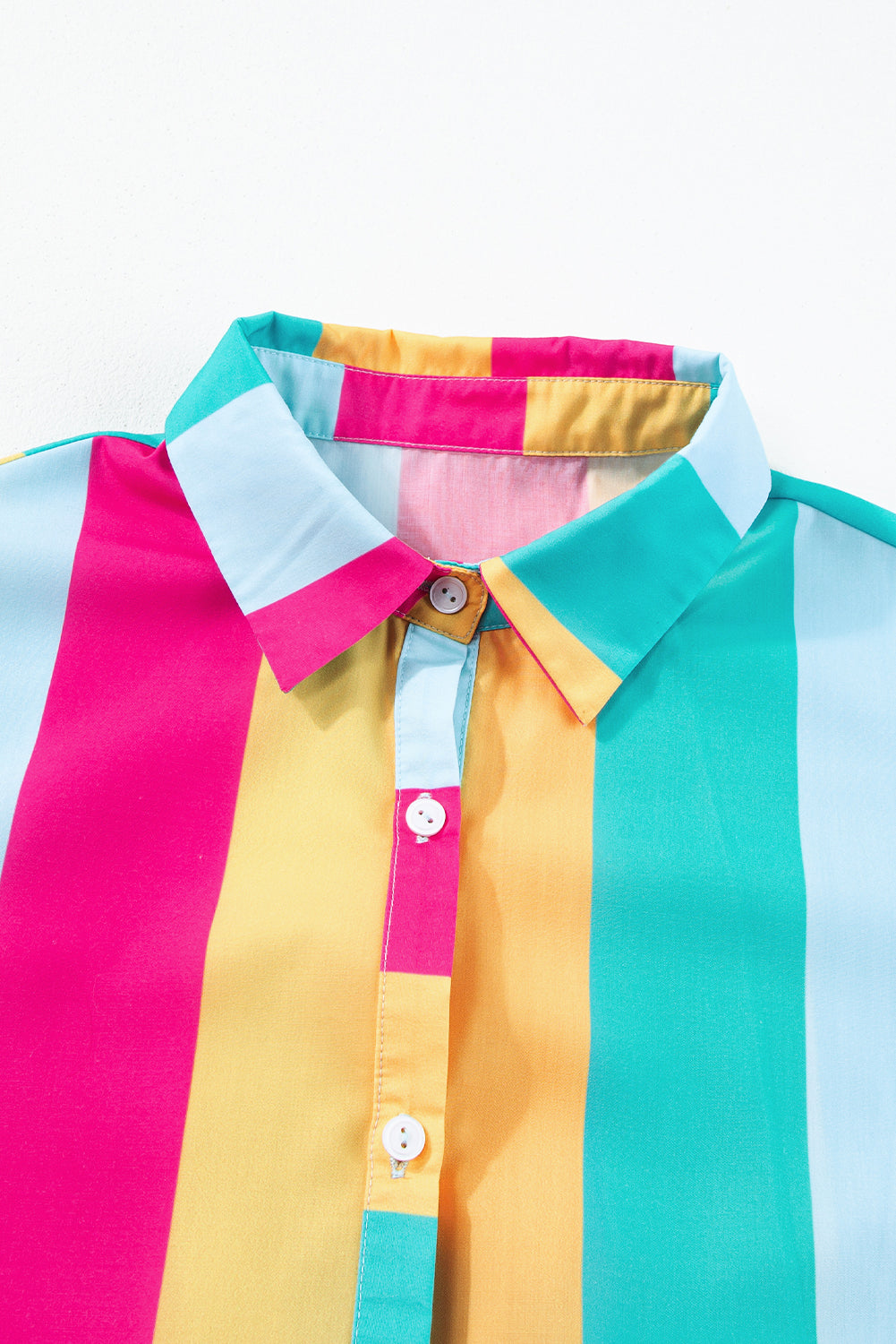 Rose stripe colorblock kurzarm-mini-shirt-kleid