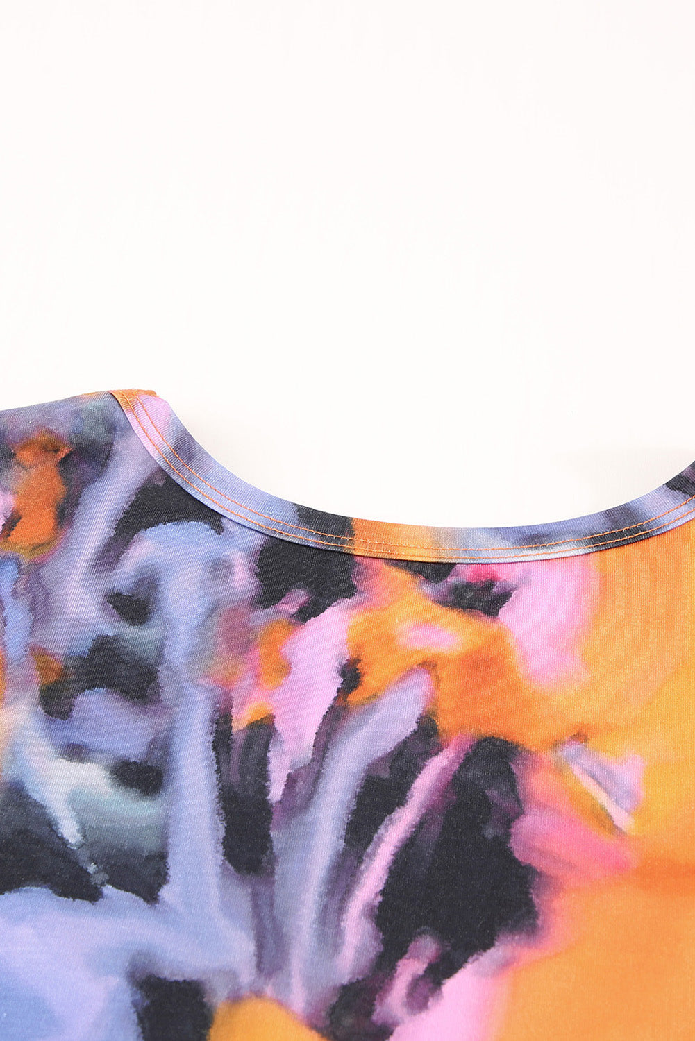 Multi-colour tie-dye print holle out Twist bodycon mini-jurk