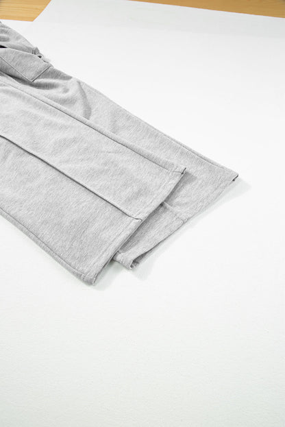 Hellgraue cargo-sweatpants mit kordelzug an der taille