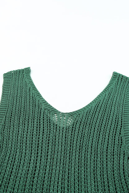 Groene holle breat-tanktop met een v-neckline