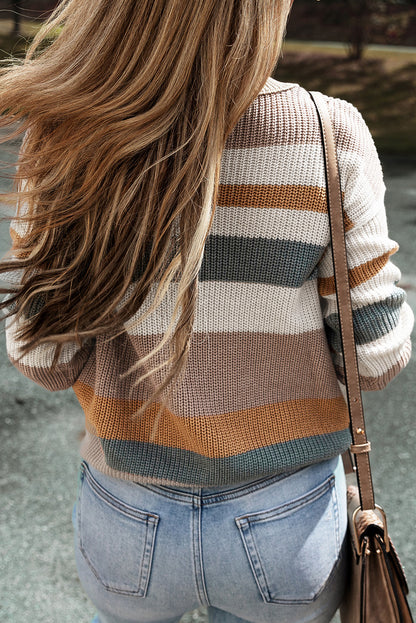 Camel classic rundhalsausschnitt colorblock strickpullover