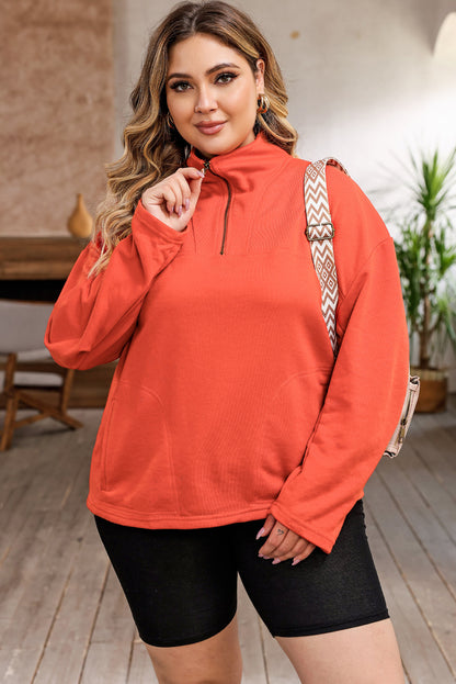 Orange o-ring reißverschlusstasche plus size pullover