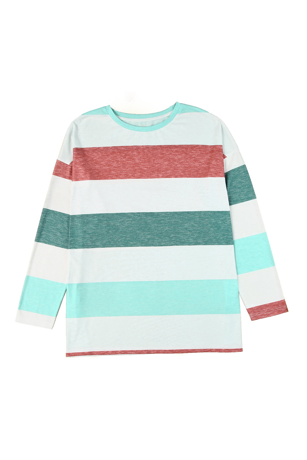 Grünes plus size colorblock pullover top