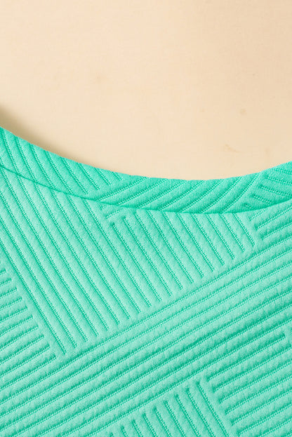 Mint groen gestructureerde t-shirtjurk met lange mouwen