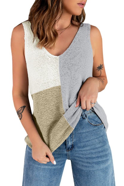 Grijze kleur blok-knit-top