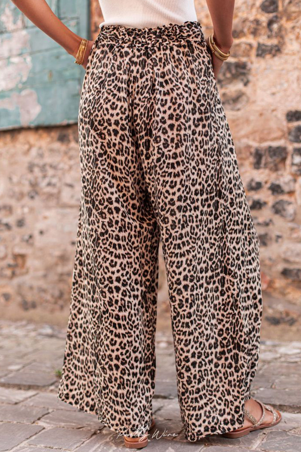 Wüstenpalme boho-leopard-hose mit weitem bein