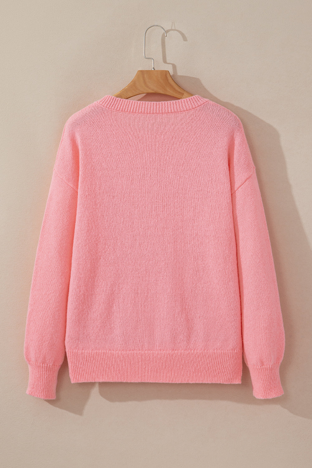 Rosa howdy heart grafik rundhalsausschnitt casual pullover