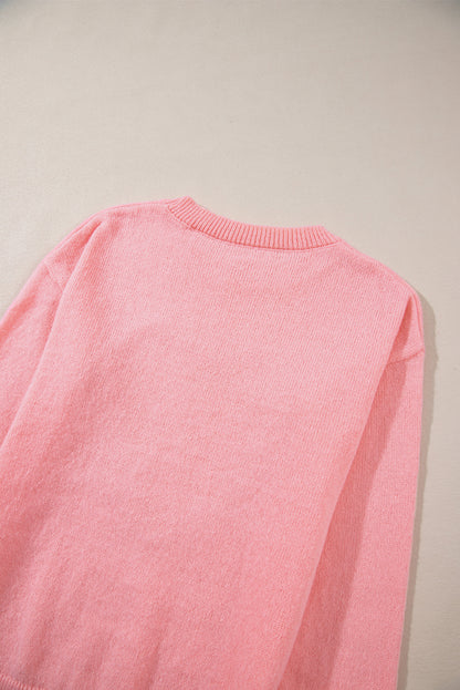 Rosa howdy heart grafik rundhalsausschnitt casual pullover