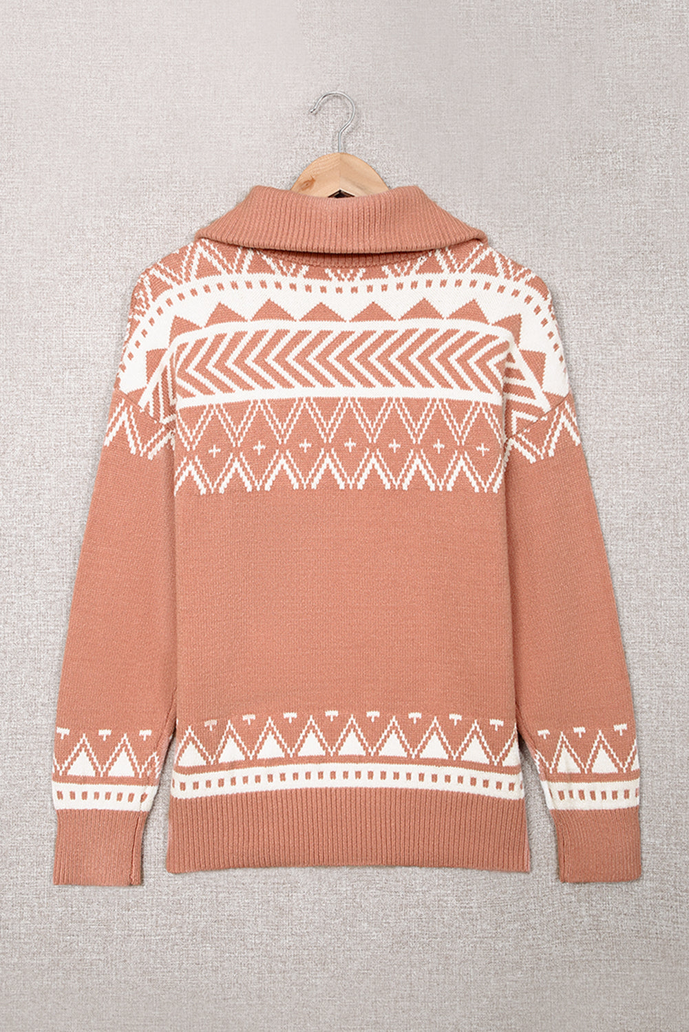 Rosa geometry knit quarter zip pullover