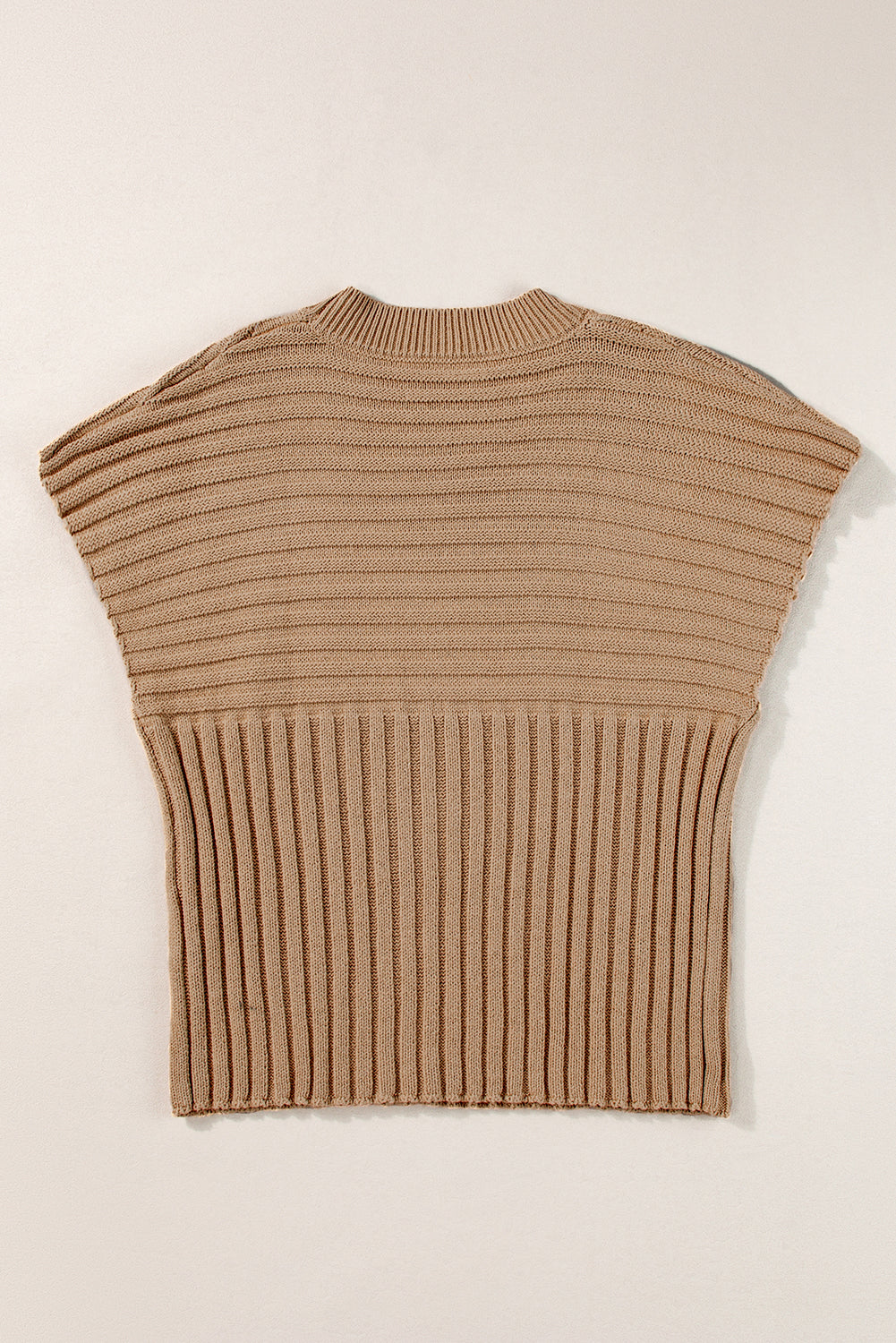 Helles french beige rippstrickpullover mit weiten ärmeln t shirt