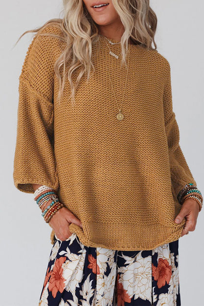 Brauner slouchy textured knit loose pullover