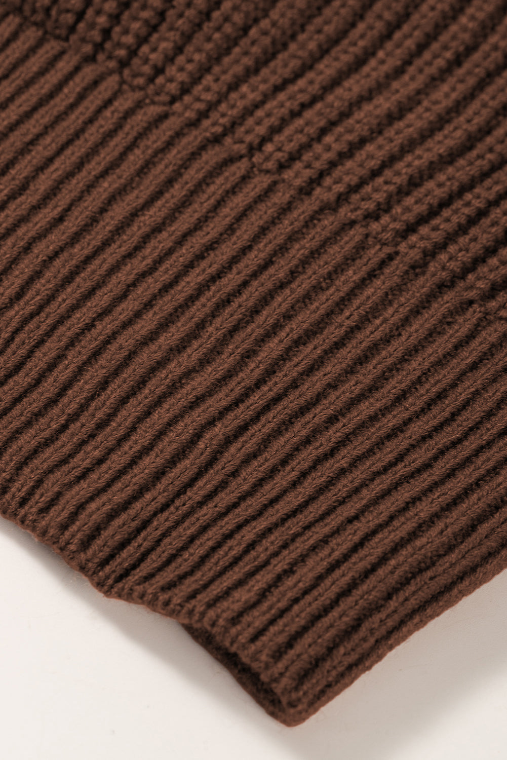 Brown chunky knit reverskragen knopfleiste cardigan